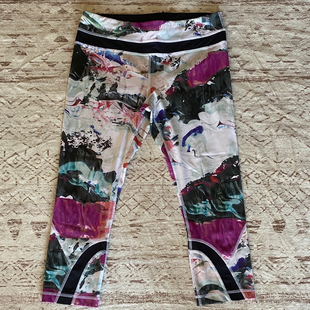 lululemon athletica Abstract Print Leggings — Purple, Teal, Black, White